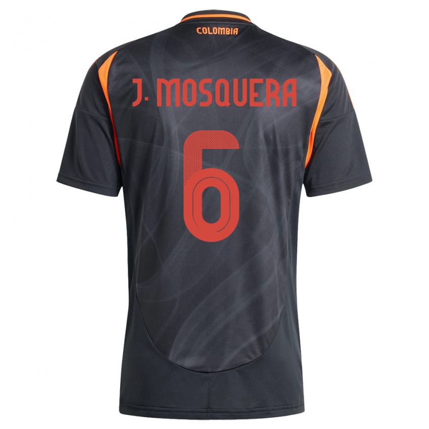 Kinder Kolumbien Juan Mosquera #6 Schwarz Auswärtstrikot Trikot 24-26 T-Shirt