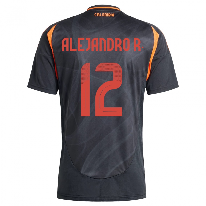 Kinder Kolumbien Alejandro Rodríguez #12 Schwarz Auswärtstrikot Trikot 24-26 T-Shirt