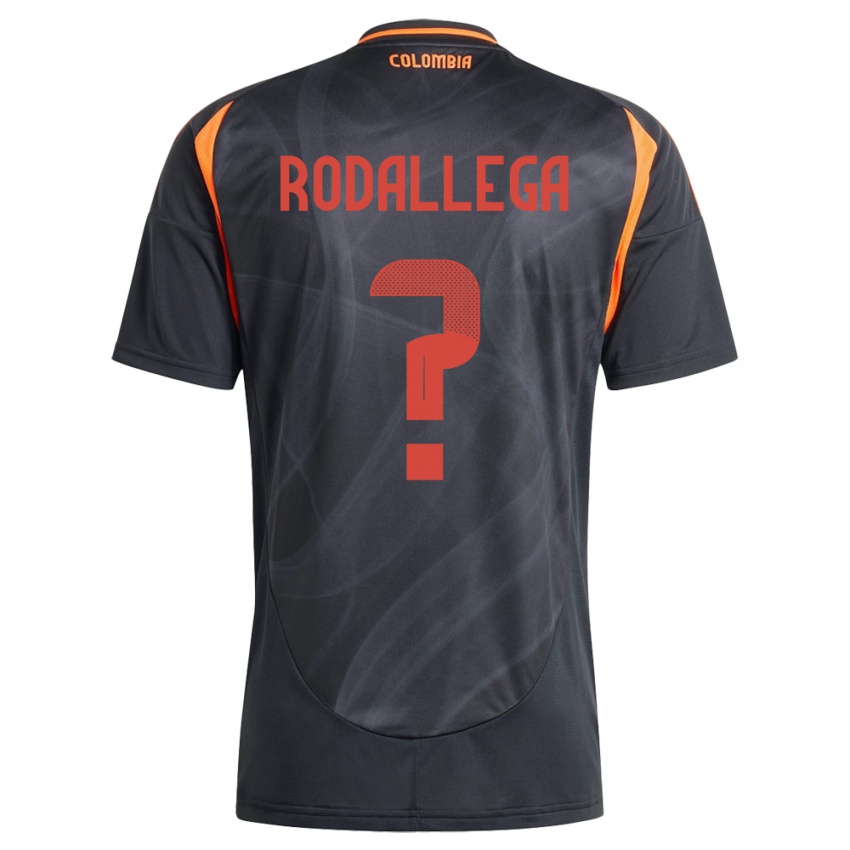 Kinder Kolumbien Johan Rodallega #0 Schwarz Auswärtstrikot Trikot 24-26 T-Shirt