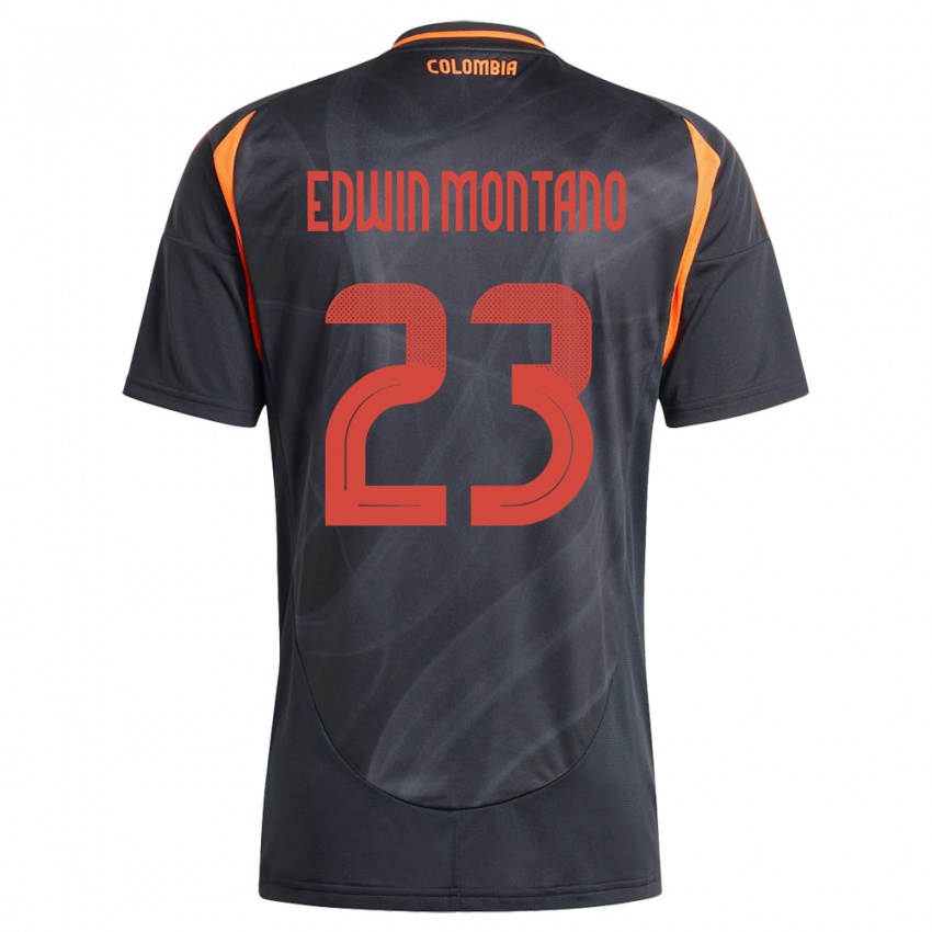 Kinder Kolumbien John Edwin Montaño #23 Schwarz Auswärtstrikot Trikot 24-26 T-Shirt