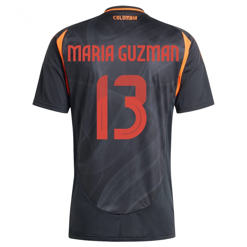 Kinder Kolumbien Ana María Guzmán #13 Schwarz Auswärtstrikot Trikot 24-26 T-Shirt