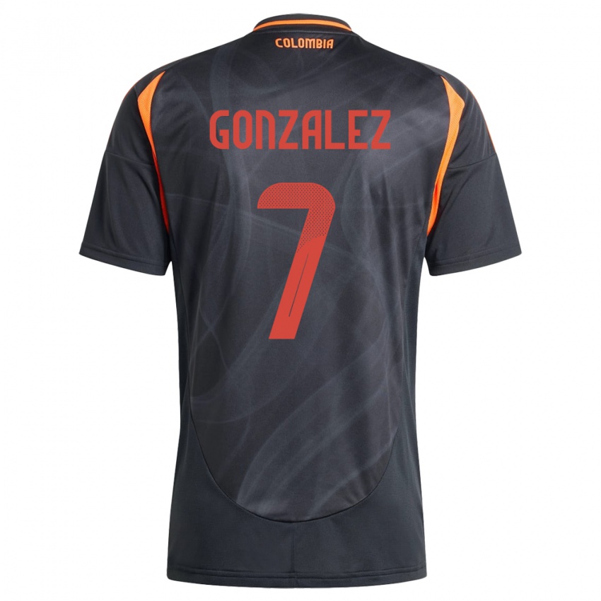 Kinder Kolumbien Celis González #7 Schwarz Auswärtstrikot Trikot 24-26 T-Shirt