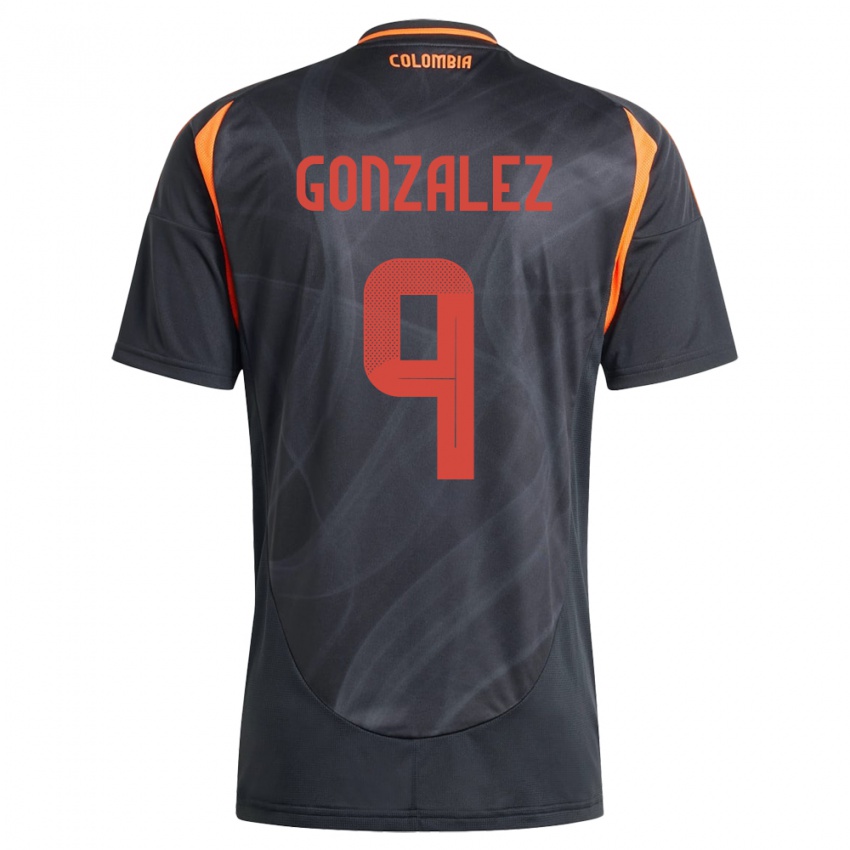 Kinder Kolumbien Manuela González #9 Schwarz Auswärtstrikot Trikot 24-26 T-Shirt