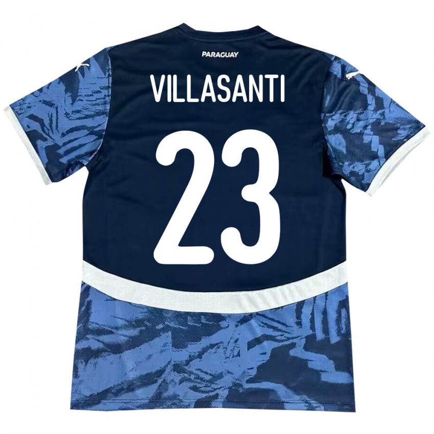 Kinder Paraguay Mathías Villasanti #23 Blau Auswärtstrikot Trikot 24-26 T-Shirt