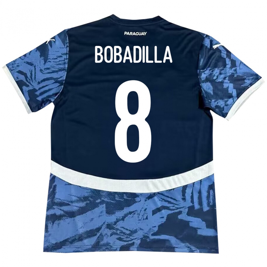 Kinder Paraguay Damián Bobadilla #8 Blau Auswärtstrikot Trikot 24-26 T-Shirt