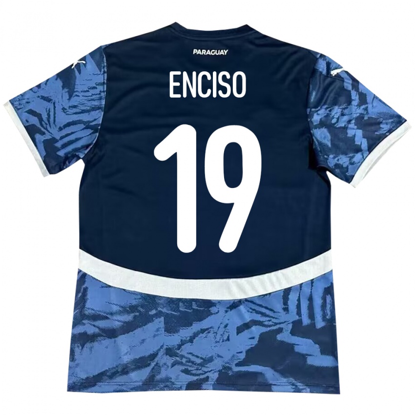 Kinder Paraguay Julio Enciso #19 Blau Auswärtstrikot Trikot 24-26 T-Shirt