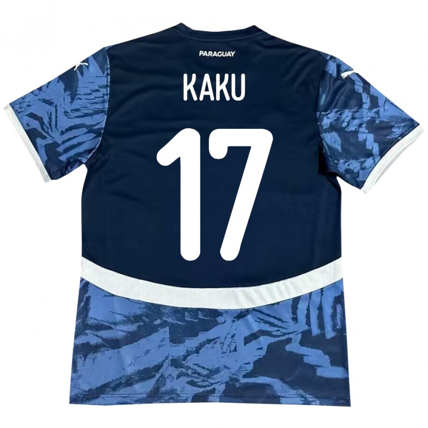 Kinder Paraguay Kaku #17 Blau Auswärtstrikot Trikot 24-26 T-Shirt