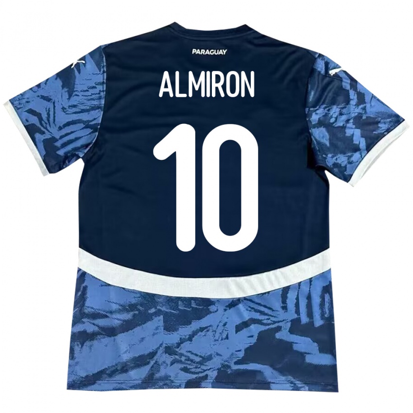 Kinder Paraguay Miguel Almirón #10 Blau Auswärtstrikot Trikot 24-26 T-Shirt