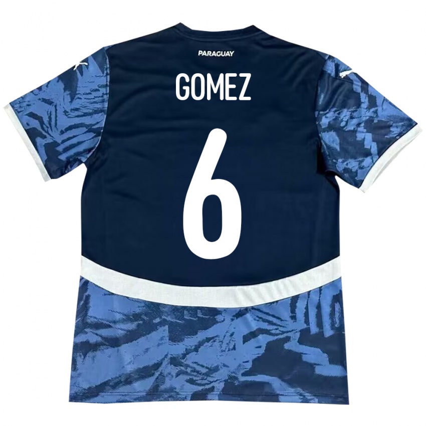 Kinder Paraguay Marcos Gómez #6 Blau Auswärtstrikot Trikot 24-26 T-Shirt