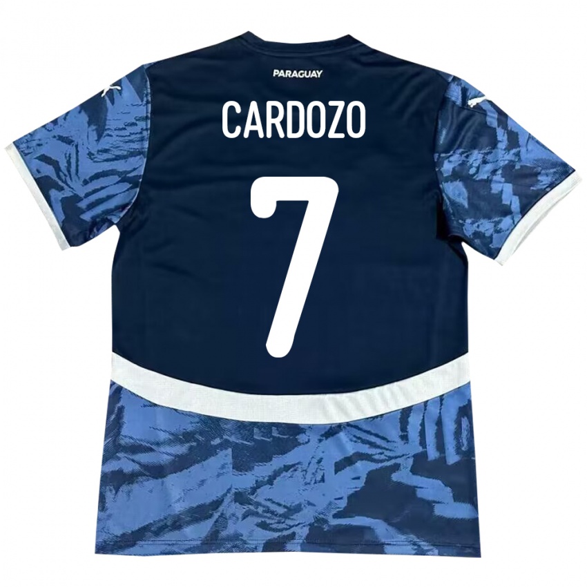 Kinder Paraguay Fernando Cardozo #7 Blau Auswärtstrikot Trikot 24-26 T-Shirt