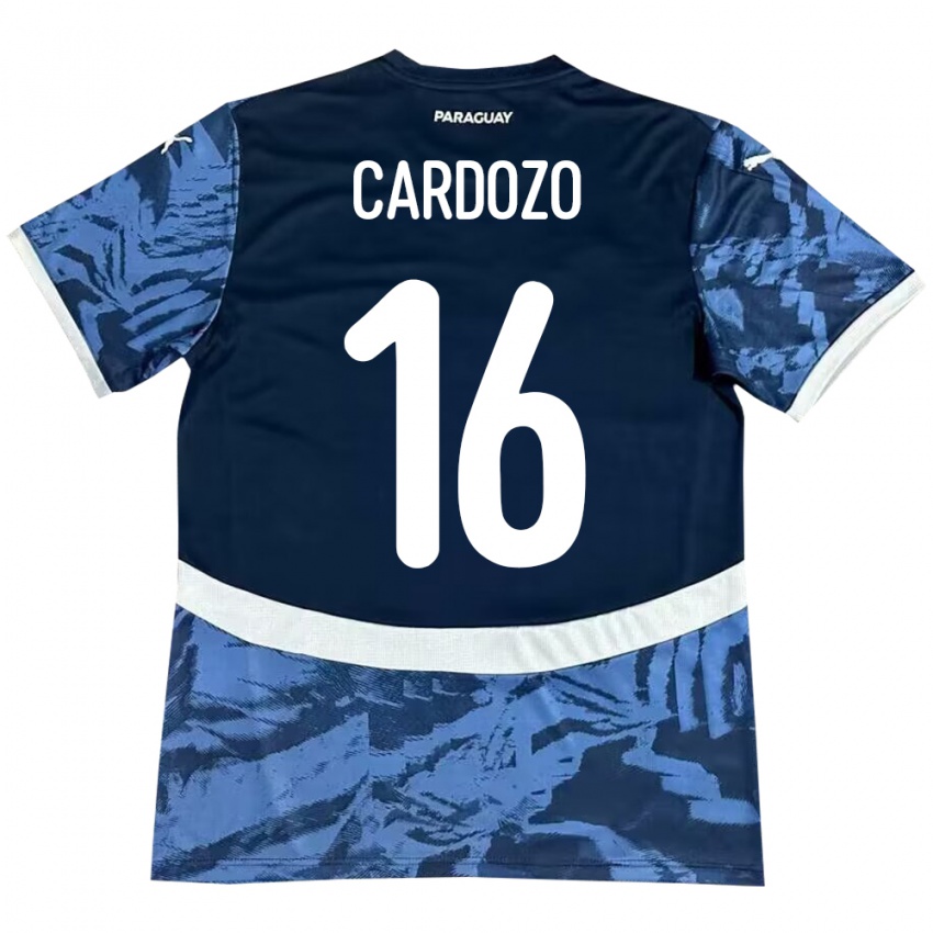 Kinder Paraguay Juan Cardozo #16 Blau Auswärtstrikot Trikot 24-26 T-Shirt