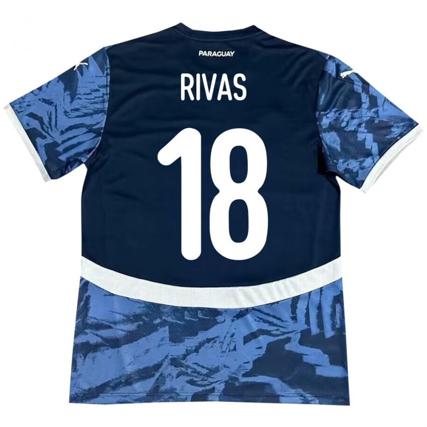 Kinder Paraguay Daniel Rivas #18 Blau Auswärtstrikot Trikot 24-26 T-Shirt