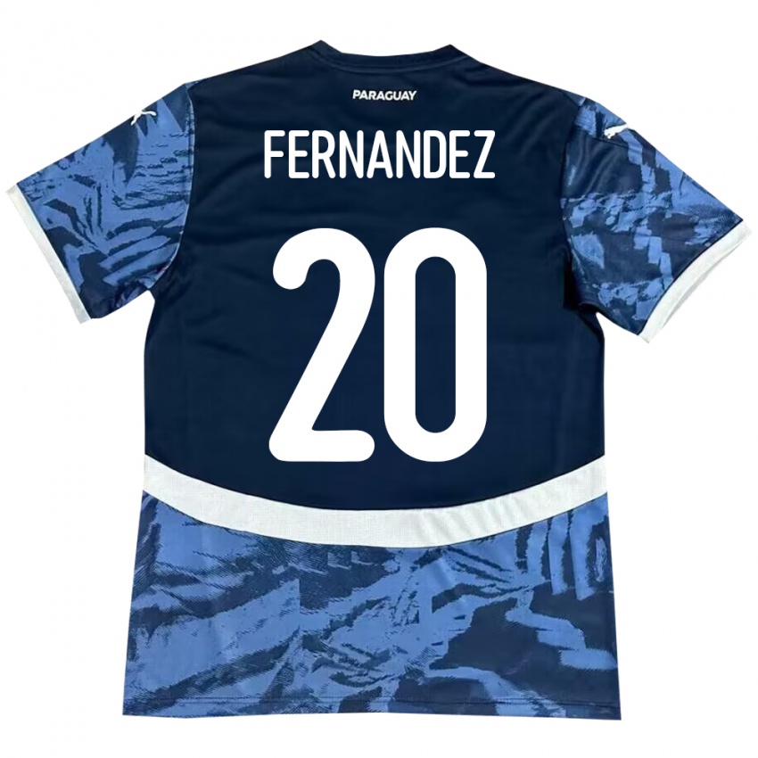 Kinder Paraguay Marcelo Fernández #20 Blau Auswärtstrikot Trikot 24-26 T-Shirt