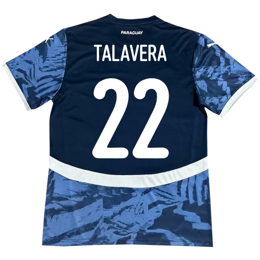 Kinder Paraguay Javier Talavera #22 Blau Auswärtstrikot Trikot 24-26 T-Shirt