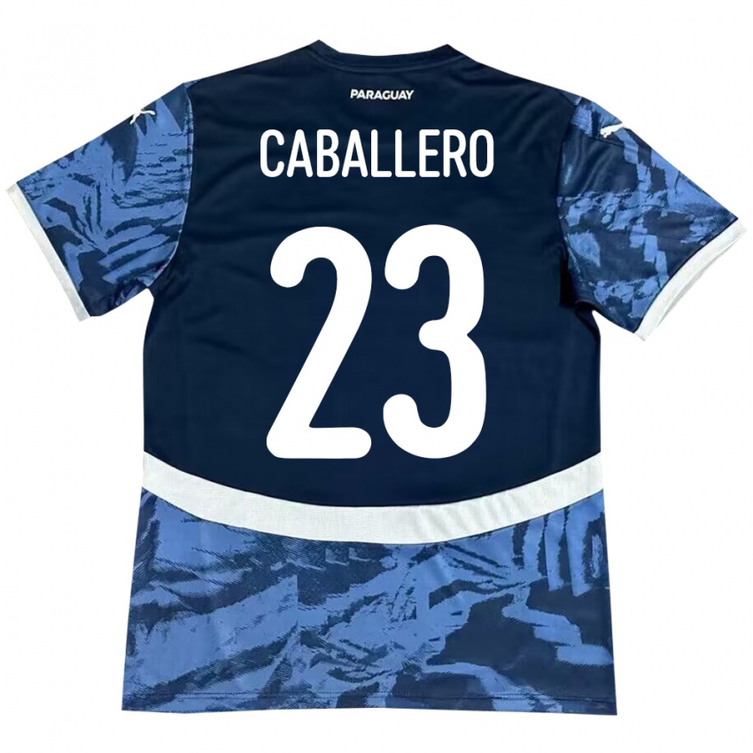 Kinder Paraguay Tiago Caballero #23 Blau Auswärtstrikot Trikot 24-26 T-Shirt