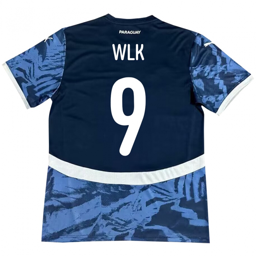 Kinder Paraguay Allan Wlk #9 Blau Auswärtstrikot Trikot 24-26 T-Shirt