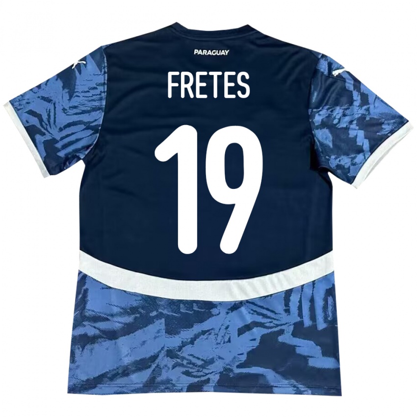 Kinder Paraguay Alexis Fretes #19 Blau Auswärtstrikot Trikot 24-26 T-Shirt