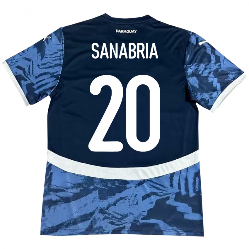 Kinder Paraguay Tobías Sanabria #20 Blau Auswärtstrikot Trikot 24-26 T-Shirt