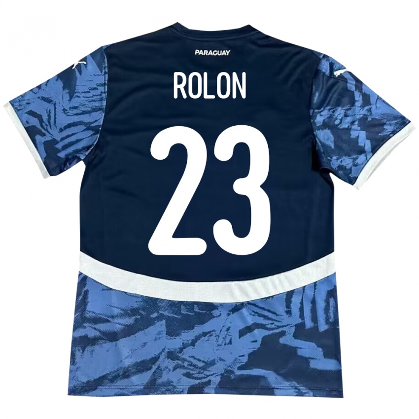 Kinder Paraguay Luis Rolón #23 Blau Auswärtstrikot Trikot 24-26 T-Shirt