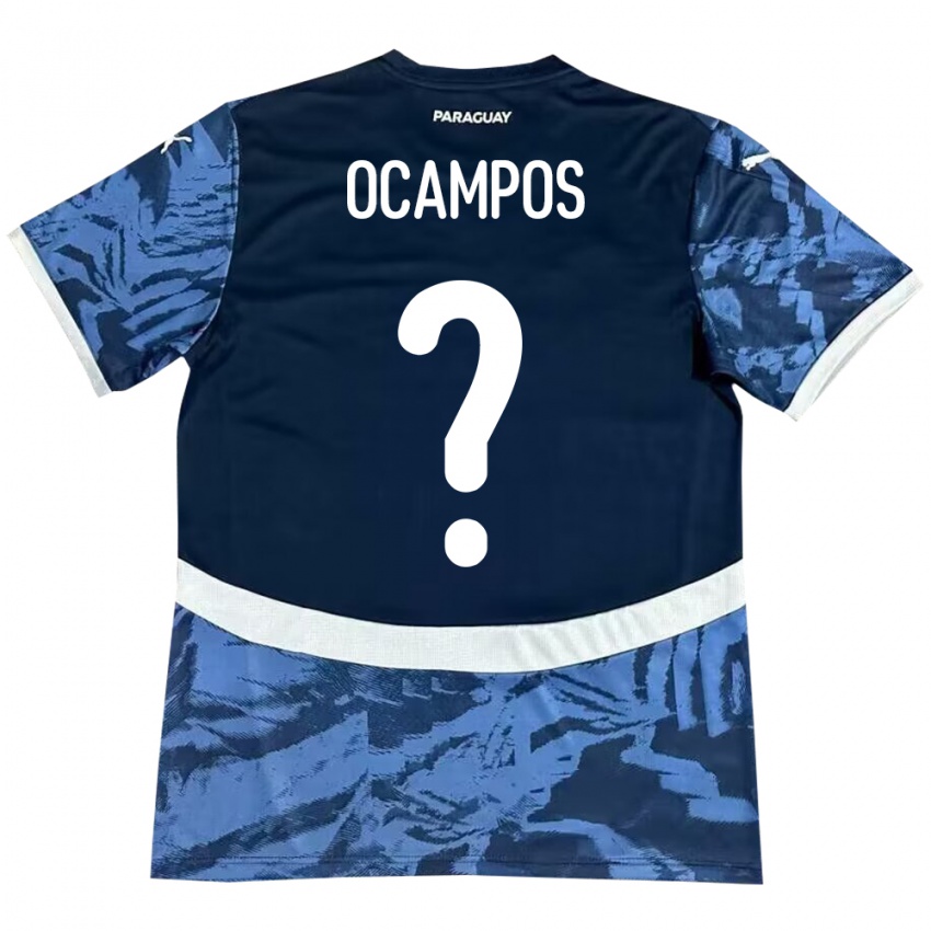 Kinder Paraguay Santiago Ocampos #0 Blau Auswärtstrikot Trikot 24-26 T-Shirt