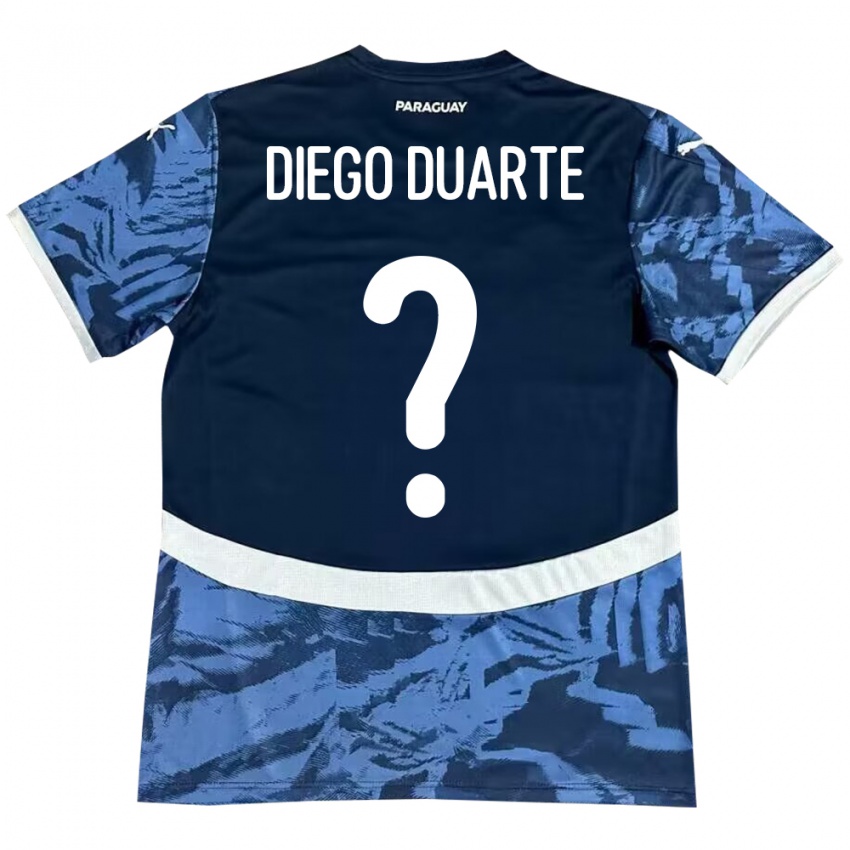 Kinder Paraguay Diego Duarte #0 Blau Auswärtstrikot Trikot 24-26 T-Shirt