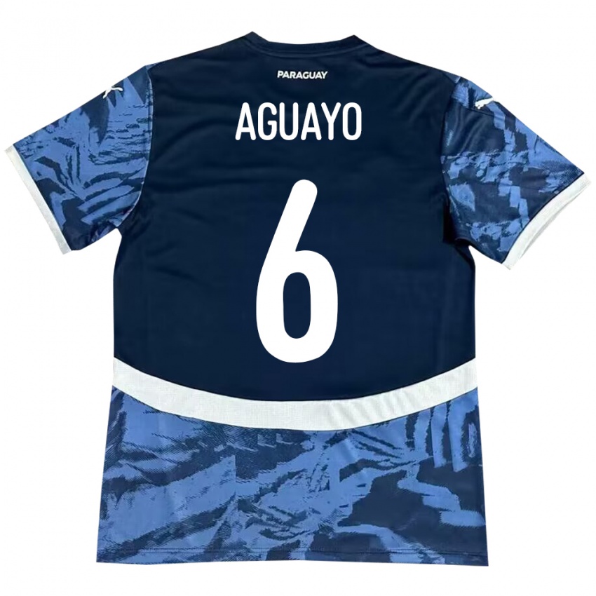 Kinder Paraguay Ángel Aguayo #6 Blau Auswärtstrikot Trikot 24-26 T-Shirt