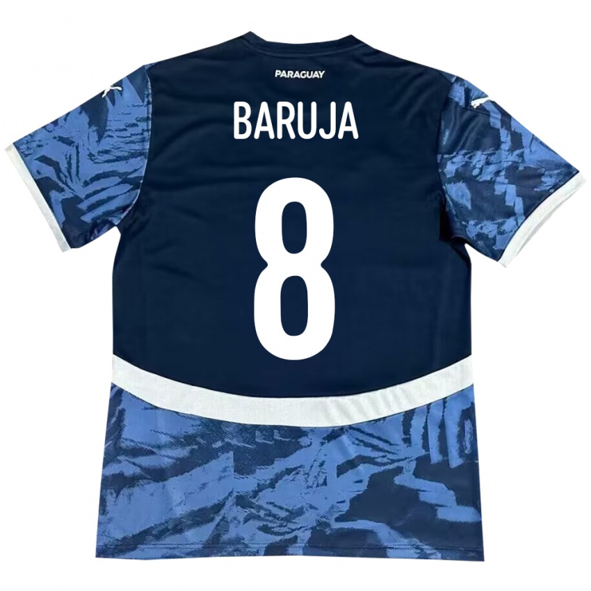 Kinder Paraguay Fabrizio Baruja #8 Blau Auswärtstrikot Trikot 24-26 T-Shirt