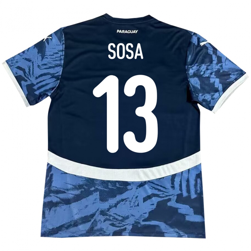 Kinder Paraguay Alex Sosa #13 Blau Auswärtstrikot Trikot 24-26 T-Shirt