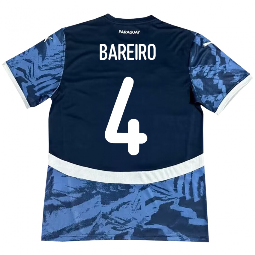 Kinder Paraguay Daysy Bareiro #4 Blau Auswärtstrikot Trikot 24-26 T-Shirt