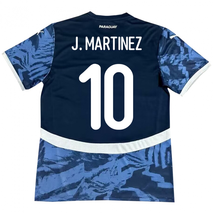 Kinder Paraguay Jessica Martínez #10 Blau Auswärtstrikot Trikot 24-26 T-Shirt