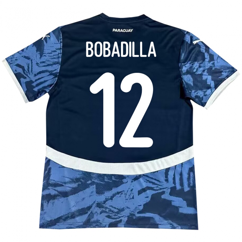 Kinder Paraguay Alicia Bobadilla #12 Blau Auswärtstrikot Trikot 24-26 T-Shirt