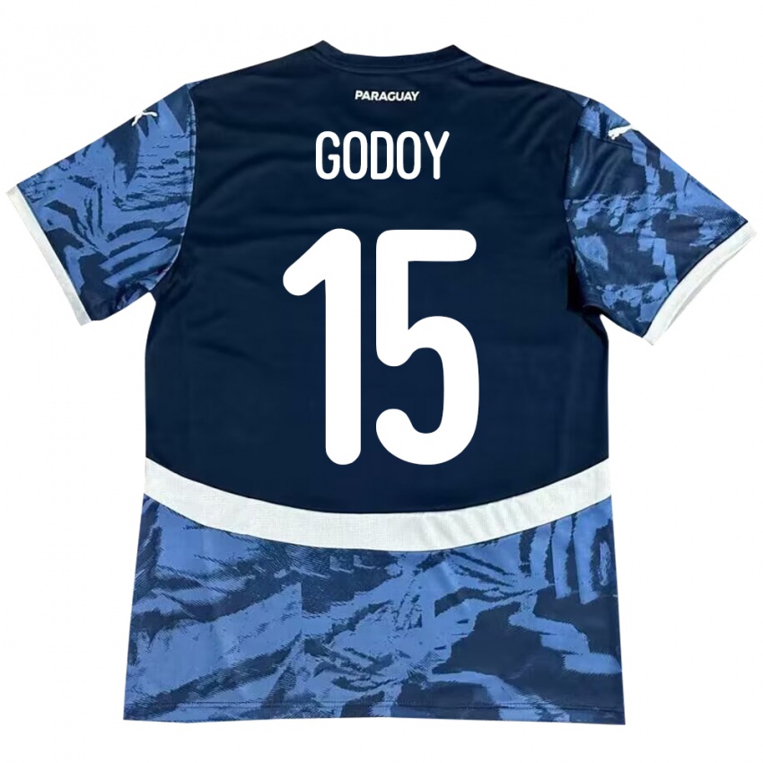 Kinder Paraguay Fanny Godoy #15 Blau Auswärtstrikot Trikot 24-26 T-Shirt