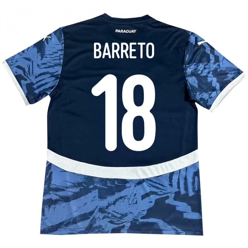 Kinder Paraguay Liz Barreto #18 Blau Auswärtstrikot Trikot 24-26 T-Shirt