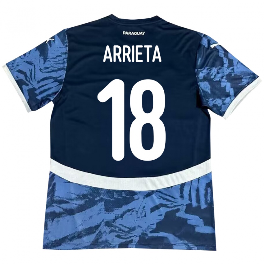 Kinder Paraguay Camila Arrieta #18 Blau Auswärtstrikot Trikot 24-26 T-Shirt