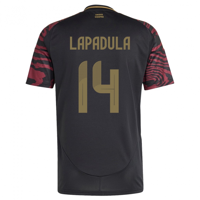 Kinder Peru Gianluca Lapadula #14 Schwarz Auswärtstrikot Trikot 24-26 T-Shirt