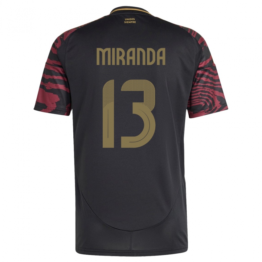 Kinder Peru Yoselin Miranda #13 Schwarz Auswärtstrikot Trikot 24-26 T-Shirt