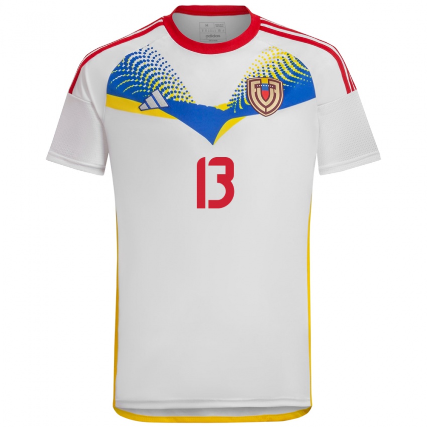 Kinder Venezuela Salvador Bolívar #13 Weiß Auswärtstrikot Trikot 24-26 T-Shirt