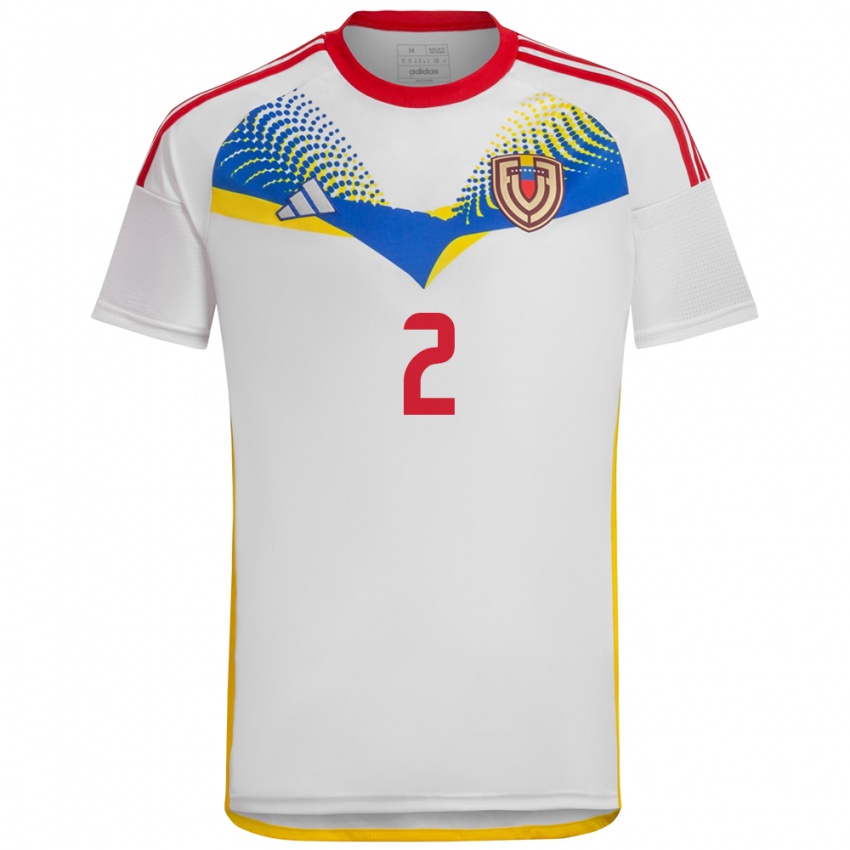 Kinder Venezuela Pablo Ibarra #2 Weiß Auswärtstrikot Trikot 24-26 T-Shirt