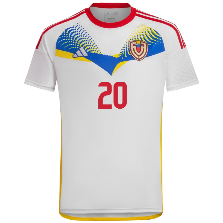 Kinder Venezuela Andrés Romero #20 Weiß Auswärtstrikot Trikot 24-26 T-Shirt