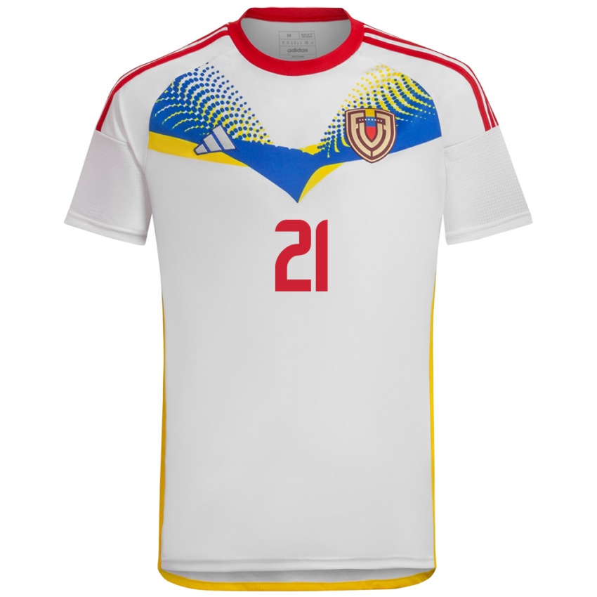 Kinder Venezuela Bárbara Olivieri #21 Weiß Auswärtstrikot Trikot 24-26 T-Shirt