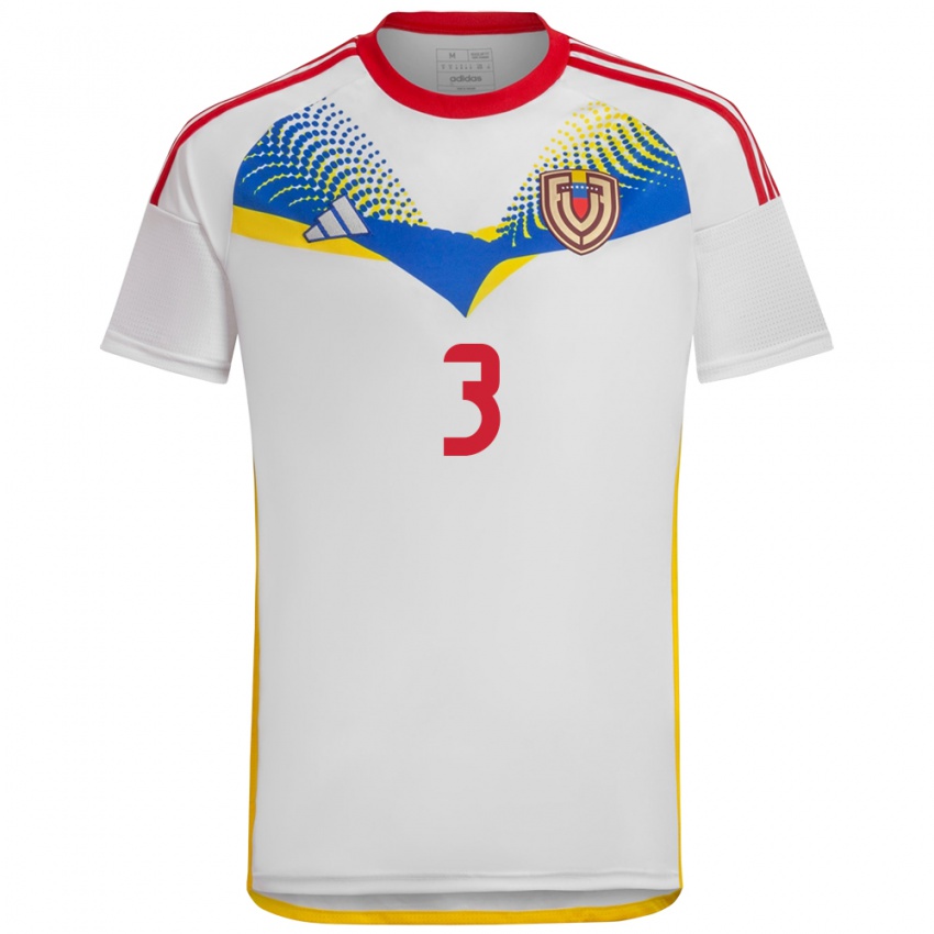 Kinder Venezuela Santiago Silva #3 Weiß Auswärtstrikot Trikot 24-26 T-Shirt