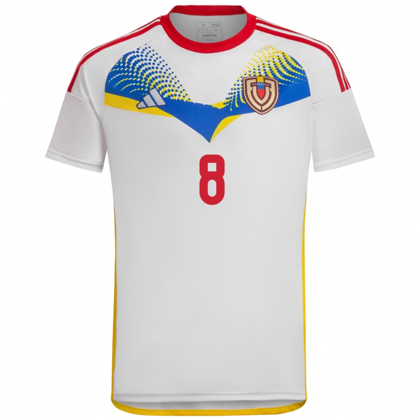 Kinder Venezuela Tomás Rincón #8 Weiß Auswärtstrikot Trikot 24-26 T-Shirt