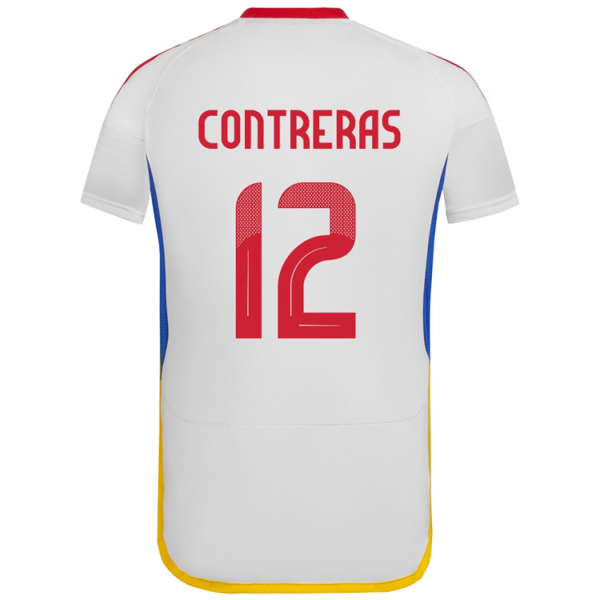 Kinder Venezuela José Contreras #12 Weiß Auswärtstrikot Trikot 24-26 T-Shirt