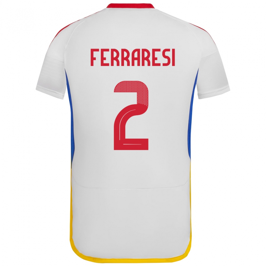 Kinder Venezuela Nahuel Ferraresi #2 Weiß Auswärtstrikot Trikot 24-26 T-Shirt