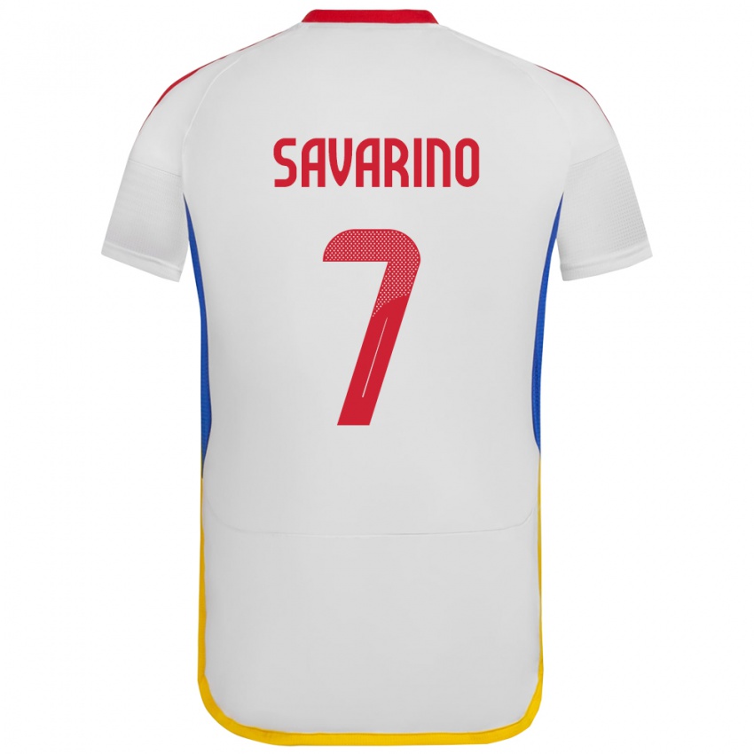 Kinder Venezuela Jefferson Savarino #7 Weiß Auswärtstrikot Trikot 24-26 T-Shirt