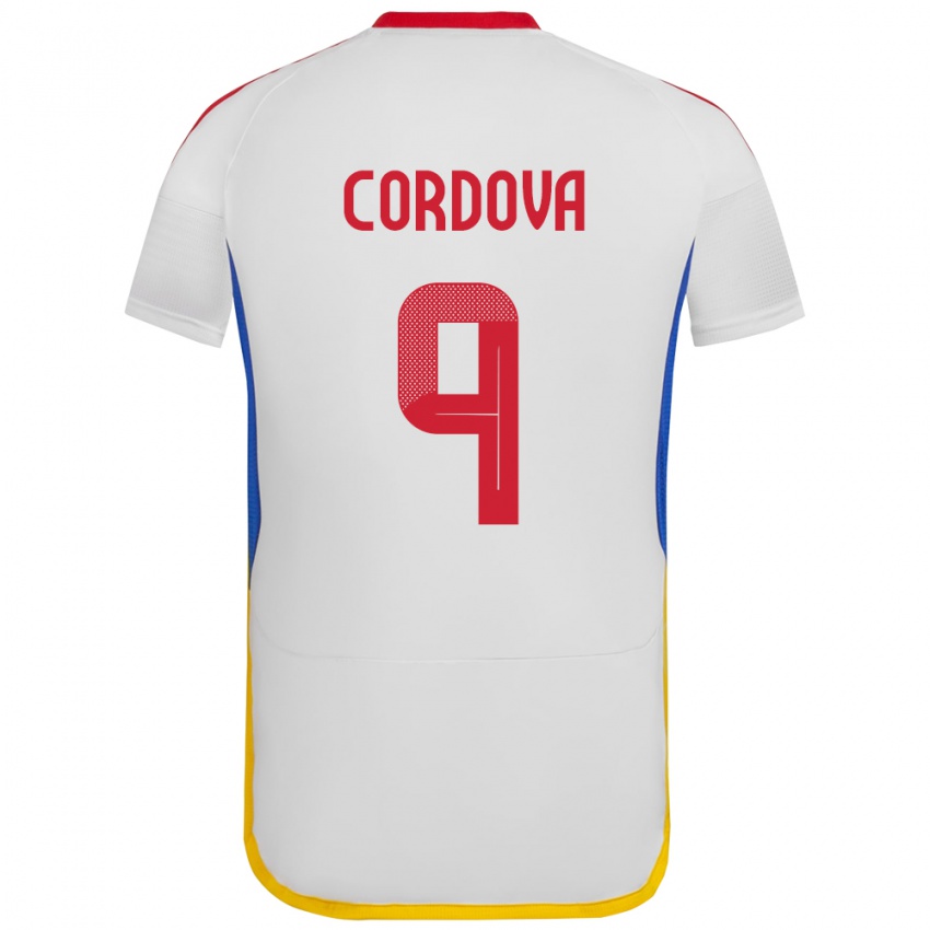 Kinder Venezuela Sergio Córdova #9 Weiß Auswärtstrikot Trikot 24-26 T-Shirt