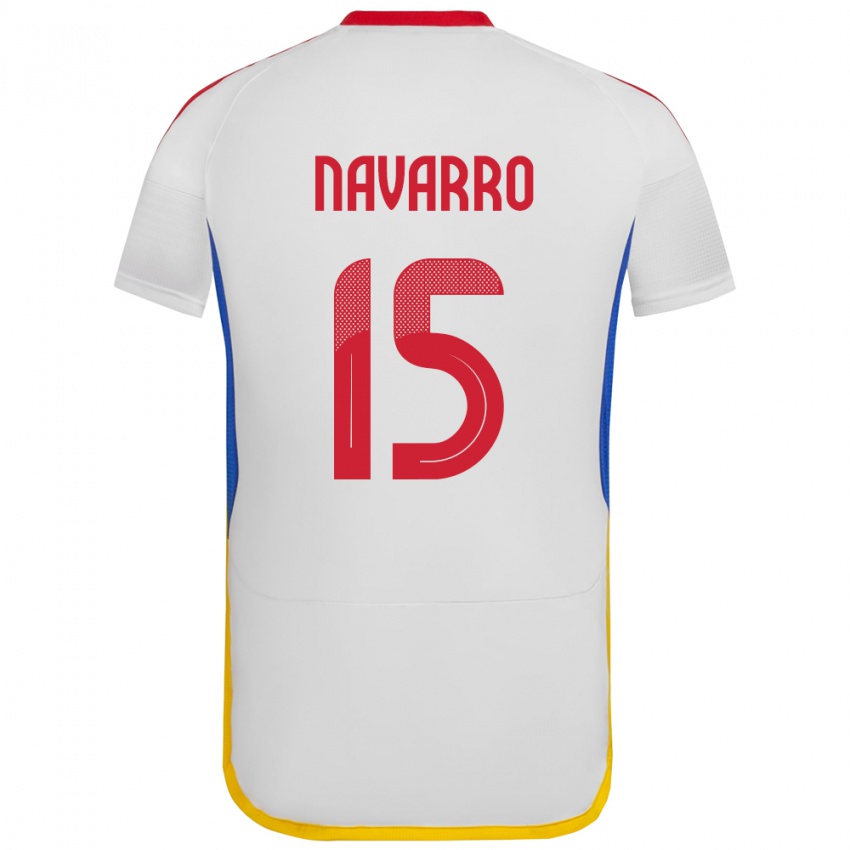 Kinder Venezuela Miguel Navarro #15 Weiß Auswärtstrikot Trikot 24-26 T-Shirt