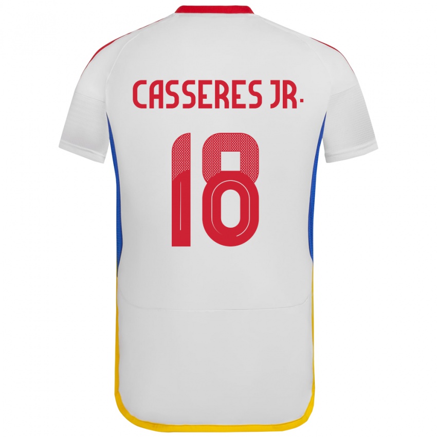 Kinder Venezuela Cristian Cásseres Jr. #18 Weiß Auswärtstrikot Trikot 24-26 T-Shirt