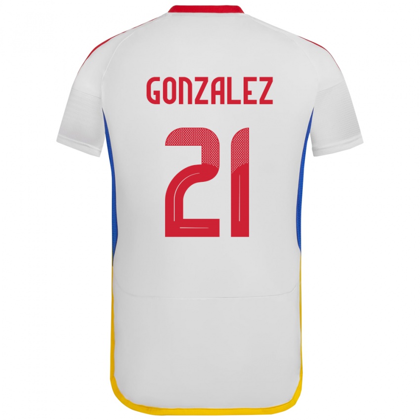 Kinder Venezuela Alexander González #21 Weiß Auswärtstrikot Trikot 24-26 T-Shirt