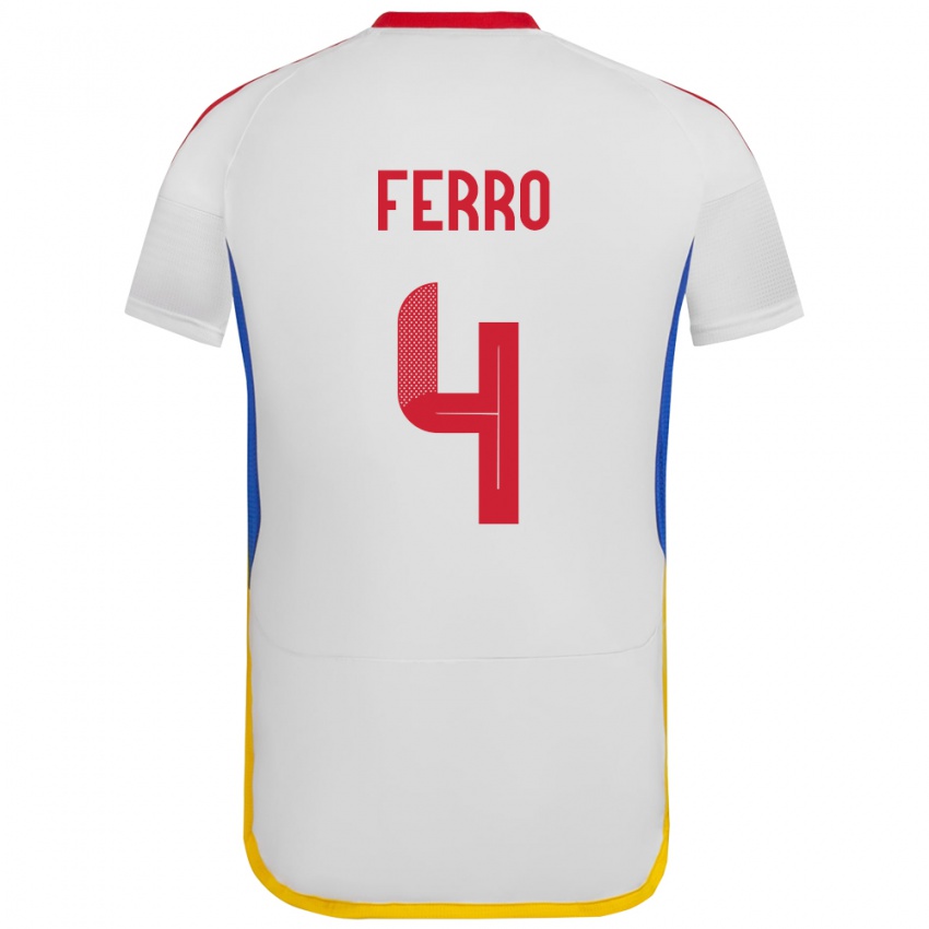 Kinder Venezuela Andrés Ferro #4 Weiß Auswärtstrikot Trikot 24-26 T-Shirt